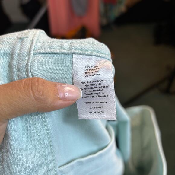 NWOT Talbots Classic Jean Jacket Size XL Button Front Pastel Green Minimalist - Picture 8 of 10